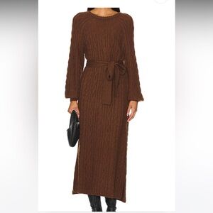 Show me your MUMU Barb Sweater Dress in Chocolate Brown Knit Maxi Dress.